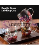 Двустенна чаша за кафе и чай с естествени цветя 250мл